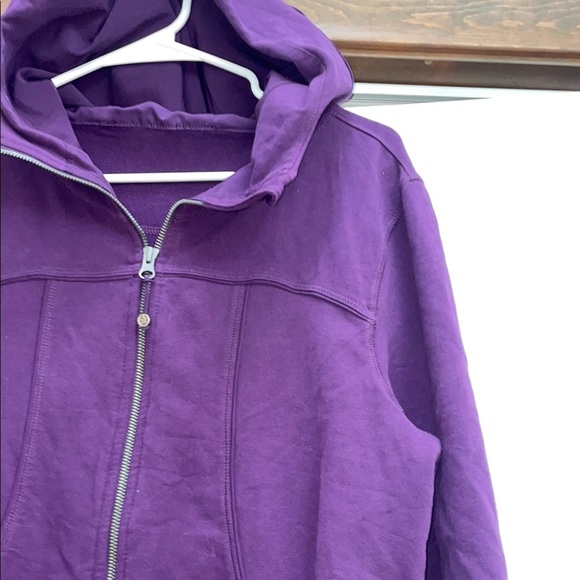 Purple Zip-Up Hoodie with Soft Fabric and Relaxed Fit - Picture 3 of 5